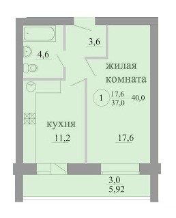 планировка квартиры 40 м2